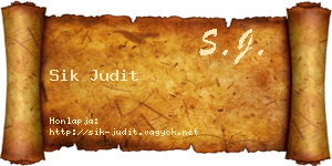 Sik Judit névjegykártya